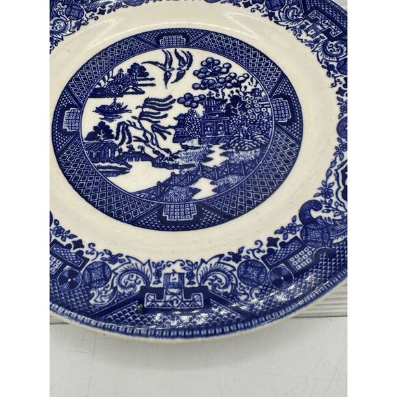 Willow Ware Royal China Blue Willow China Salad Dishes Plates Transferware 9 1/8 - Picture 5 of 10